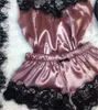 Kvinnor Sexig Underkläder 2 st Top Shorts Comfy Silk Lace Pajama Set Babydoll Nightdress Nightgown SleepWear 50 Z2