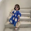 赤ちゃん女の子かわいいドレス2021新しい夏の子供女の子のドットプリント服半袖子供のフリルvestidos 3-7歳の女の子G1026