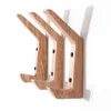 Natural Wooden Coat Hook Study Wall Mounted Clothes Scarf Hat Bag Storage Hanger Hooks for Home Living room