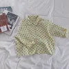 Korean style boys and girls pure cotton soft dot shirts 1-6 years kids cute loose casual Tops clothes 210508