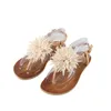 Summer Flowers Womens Flat Sandals Casual Clip Toe Ladies Shoes Ankle Buckle Strap Beach Female Footwear 2021 Woman Sandalies