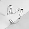 Anelli a grappolo 925 Sterling Silver for Women Wave Open Ring Open Vintage Ridimensibile Anillos de Plata Ley Mujer Jewelry2354901