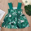 Dziewczyny Cute Sukienka Krótki Rękaw O Neck Print Heart List Dzieci Odzież Dziewczyna Suknie Vestidos 12m-5T