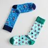 Heren sokken 2 paar spot cartoon trend buis mode gelukkige meias delicate absorberende zweet ademend getijde katoen