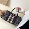 leather messenger bags outdoor sports travel fitness bag waterproof wear-resistant Oxford women handbag wet and dry separation large capacity plaid handbags