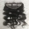 13By6 Lace Frontal Fechtures Lace Frontals 13x6 1B Parte GRATUITA Macia Remy Frontals 8 "-24" Brasileira Virgem Humana Human Body Wave