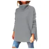 Women's Sweaters Autumn Winter Women Knitted Turtleneck Wool 2022 Casual Basic Pullover Jumper Batwing Long Sleeve Loose Tops #T2G