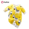 Primavera e autunno Baby Unisex casual Animal Zebra Print Tute Toddler Girl One Pieces Clothes 210528