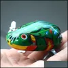 Novel Gag GiftsClassic Mini Wind-up Toy Frog Clockwork Lovely Colorf Fun Born Kids Early Education Spring Children Baby Toys Drop Deli