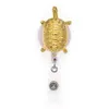 Wholesale Key Rings High Quality Rhinestone Nurse Beautiful Turtle Animal Retractable Badge Reel Id Card Holder