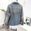 Femmes Vestes Denim Veste Glands Paillettes Jeans Coréen Lâche Shimmer Perles Manteau Casual Filles Survêtement Veste Femme