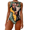 デザイナーの女性039S 2021夏のワンピース水着抽象的なパターンプリント水着スタイル