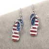 New American Flag Fashion Style Ear Hook Jewelry Women National Enamel Slippers Shape Dangle Earrings Usa Flag Earrings Gift Q283C