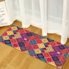 ボヘミアン絨毯キッチンフロアマットペルシャンパターン非スリップ廊下寝室エントランスドアバルコニーロングホーム小型カーペット210626
