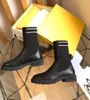 2023 Women Designer Boots Stretch Martin Black Leather Knight Women Short Boot Design Shoes Luxurys Designer Boots