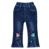 18m-6years primavera outono meninas meninas bebê jeans jeans denim calças calças bowboy boot corte 220212