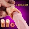 Nxy Cockrings Male Reusable Penis Enlargement Extend Ring Silicone Cock Extension Sleeves Sex Toys for Man Adults Intimate Goods L1 1209