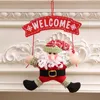 クリスマスの装飾1ピース陽気なかわいいサンタクロース雪だるまドアぶら下げ木の家の装飾飾りクリスマスギフト年の装飾