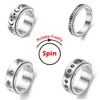 女性のためのFidget Spinner不安指輪自由に反応するアクセサリーの宝石類の新しいトレンドパターンステンレス鋼の宝石類