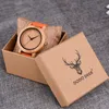 Dodo Deer Wholesale Mens Klockor Top Märke Luxury Quartz Läder Silikonrem Bambu Armbandsur Man i presentförpackning X0625