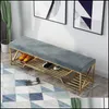 衣料品ワードローブハウスキー組織GardenLuxury Iron Home Sofa Door Long Bench with Shoe Rack Storage Shoes Stool Ottoman Pouf Custom