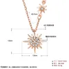 Rose Gold Platinum S925 Sterling Zilver Steentjes Choker Sunburst Korte Sierlijke Ketting Hanger voor Dames Meisje