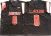 男性大学サッカーカレッジ8ラダージャクソンジャージーレッドブラックホワイトアウェイチームカラーすべてステッチ通気性良品