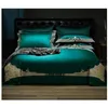 Lusso 1000TC cotone egiziano set di biancheria da letto reale Europa Premium Chic ricamo copripiumino lenzuolo US Queen King size 210721