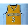 Nikivip #3 Paul topkwaliteit college basketbal jersey zwart wit wake bos voor mannenschooltruien allemaal gestikt