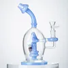 Unik svampvattenbong Berusande glaspong vattenpipor Riggbollstil Duschhuvud Perc Percolator 5 mm Tjock Grön Blå Vattenpipa Oljeriggar Wax Dab 14 mm Ledrör