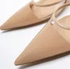 Été élégant en cuir PU femmes passerelle chaton talons chaussures pompes sandales Beige robe unique chaussure pour les filles