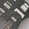 Fabrika Özel Çift Boyun Elektrikli Gitar Siyah Boya 4 String Bass 6 String Guitar Mail2702656