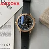 I-007 42 * 13mm hommes jour date montres sous-cadrans de travail noir bleu caoutchouc bracelet en silicone mouvement à quartz cadeau horloge 5ATM étanche montre-bracelet usine montre de luxe