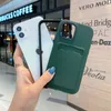 高品質の2インポ1の液体TPUとPCの厚い携帯電話ケースiPhone 11 12 Pro Max Mini 7p 8p X XS XRカードのための対ドロップ対策電話ケースを挿入することができます