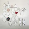 Sublimation Blank Earrings Heat Transfer Earring Unfinished Wood Teardrop Pendants in 5 Assorted Shapes for Jewelry DIY Making