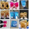 Rolig Bear Paw Slippers för män Vinter Furry House Skor Unisex Plush Fury Tofflor Mäns Inre Fur Skor Mens Animal Slippers Y0427