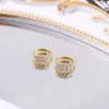 Mode géométrique rond cristal petit cerceau boucle d'oreille pour les femmes à la mode Simple CZ Zircon Huggie boucles d'oreilles femme fête bijoux cadeau