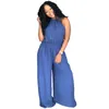 Women's Jumpsuits & Rompers 2021 Europe Summer Solid Color Casual Jumpsuit Fashion Loose O-neck Sleeveless Vest Pants