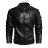 Men's Jackets 2021 Leather Jacket Men Winter Fleece Casual Motorcycle Bomber Autumn Male Zipper Vintage PU Coat Mens Brand Clothes