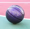 Spalding 24K Black Mamba Merch Edición Conmemorativa Pelota de Baloncesto PU Serpentina Resistente al Desgaste Tamaño 7 Perla Púrpura