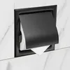 黒埋め込みトイレティッシュペーパーホルダーステンレス鋼304壁紙ホルダー304 SUS二重壁バスルームロールボックス210720