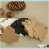 Autres emballages de bijoux Affichage Bijoux500 Pcs Forme d'arbre Étiquette volante Diy Kraft Tags Cartes de décoration de Noël Emballage cadeau Étiquettes en papier Scrapb