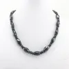 Nature Hematite Round Beads Necklaces Elastic Magnetic Black Stone Choker Necklace Magnet Therapy Bracelets Men Jewelry Sports Health