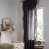 Cortina cortinas para casa decoração cortinas de algodão acabamento semi blackout persianas para sala de estar porta da janela francesa