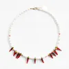 Lady Fashion Peperoncino Rosso Collane Per Le Donne Perline Della Boemia Perle Fatte A Mano Collare In Pietra Catene Regalo Dei Monili Del Choker