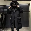 Herenjassen Winter Lange Jas Jas Mannen Oversized Bontkraag Hooded Big Pocket Dikke Warm Windbreaker Mode Outdoor Duck Down Parka