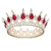 Vintage Barok Koningin King Bruid Tiara Crown voor Dames Hoofdtooi Prom Bridal Tiara's en Crowns Bruiloft Haar Sieraden Accessoires X0625