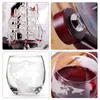 Whiskey Decanter Globe Wine Glass Set Sailboat Skull Inside Crystal Whisky Carafe with Fine Wood Stand Liquor Decanter for Vodka Y1120