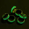 Titanium steel piano sheet music light-emitting rings musical notation Luminous men's ring mix size 6-13#