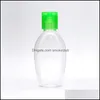 Verpakking kantoor school business industrial50ml sanitizer lege hand wassen flessen huisdier plastic fles voor desinfectiemiddel met cap groen wit d